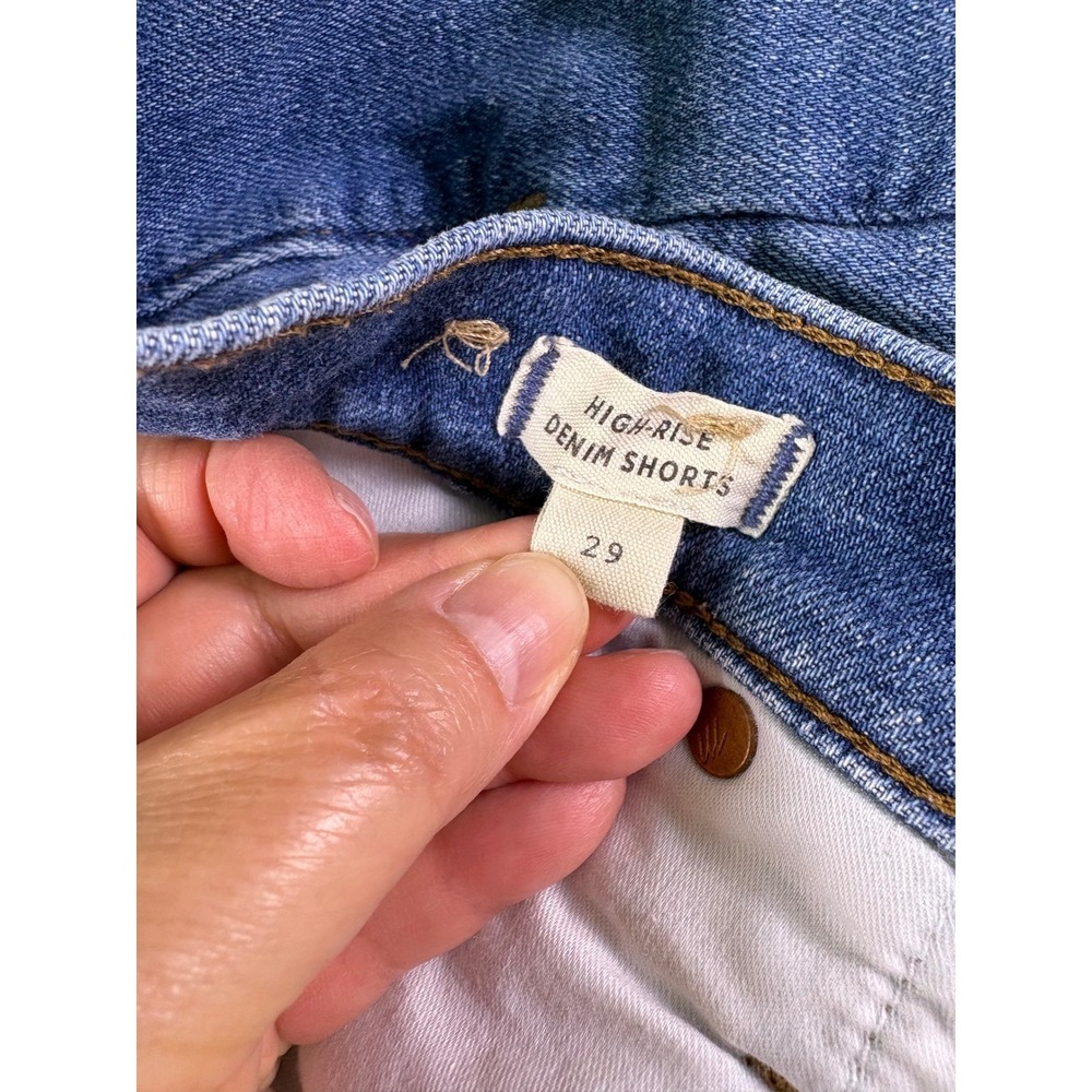 Madewell High Rise Denim Shorts Womens 29 Hemp Raw Hem Classic Coastal Everyday - Picture 5 of 9